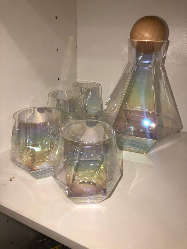 Diamond Iridescent Jug and Drinking Glasses Set - GEEKYGET