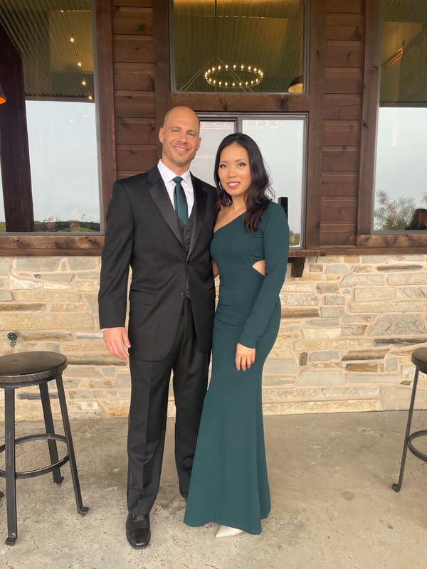 green tie dress Emerald Green Maxi Dress M