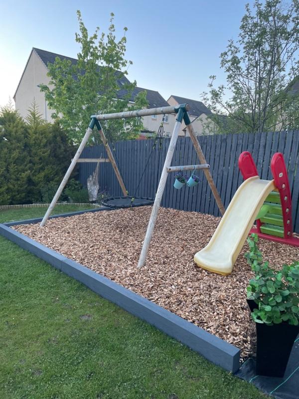 Swing Set Playground Chips Bark Mulch Swing Set Rubber Playground