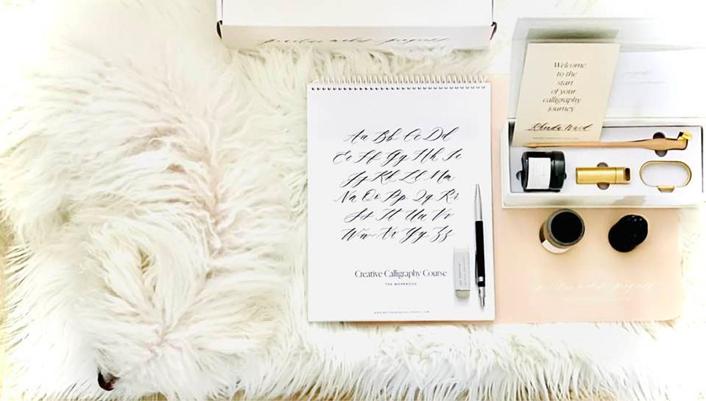 SpiceBox Calligraphy Starter Kit - Complete Hand Lettering Set With Pens & Instruction Book