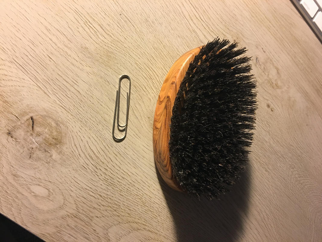 5 Row Olivewood Hairbrush with Boar Bristles - Made in Germany