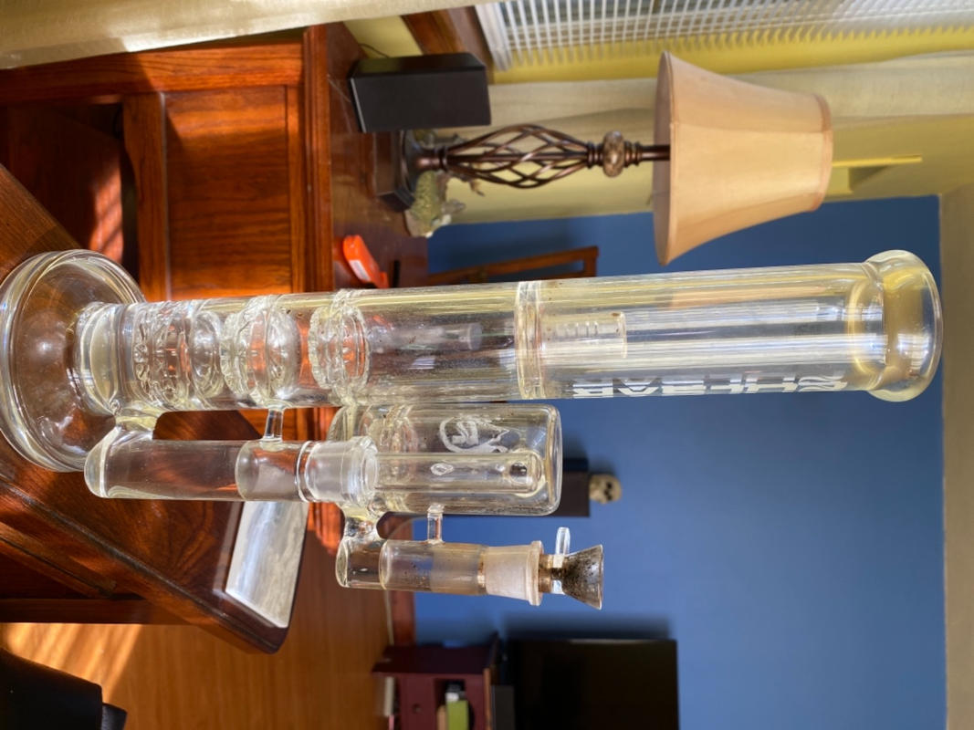 Pulsar Glass Water Pipe With Three Turbine Percs