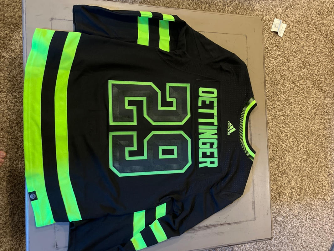 No29 Jake Oettinger Black 100th Anniversary 2020 Stanley Cup Final Jersey