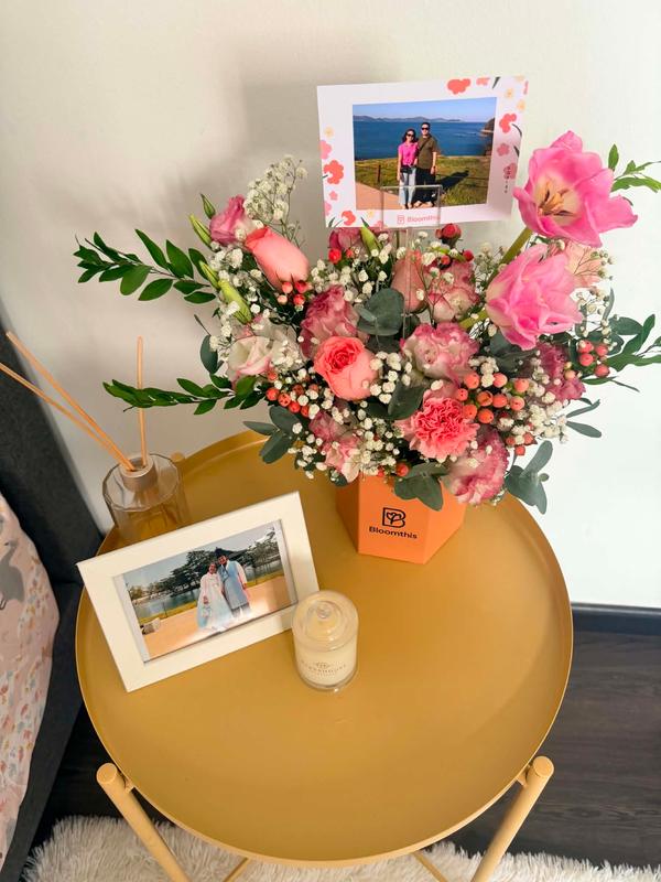 Sora Pink Tulip Flower Box | Free Delivery | Bloomthis