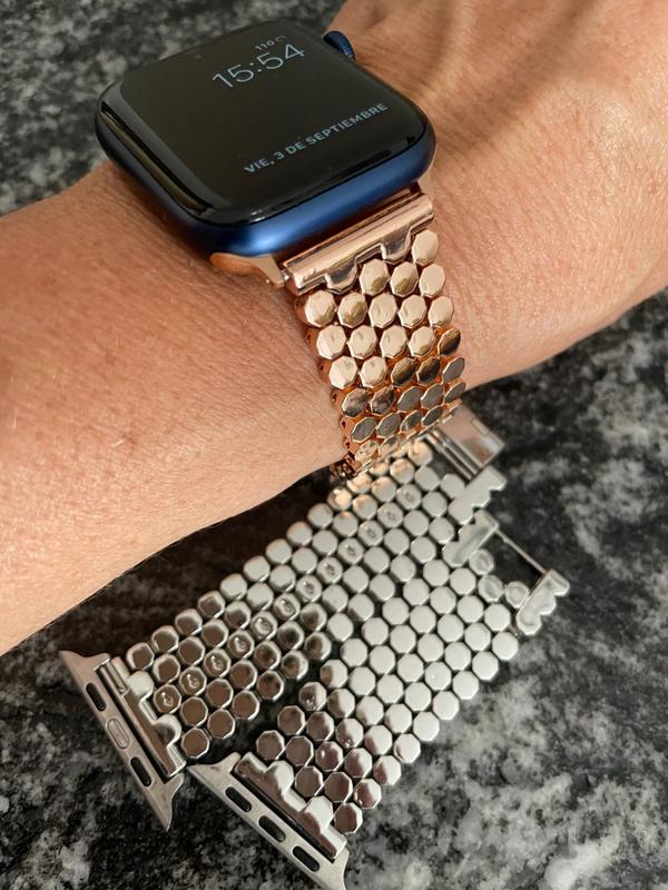 Waloo Honeycomb Pattern Steel Replacement Watch Band Compatible with All  Apple Watch Series 1-9 - Walmart.com