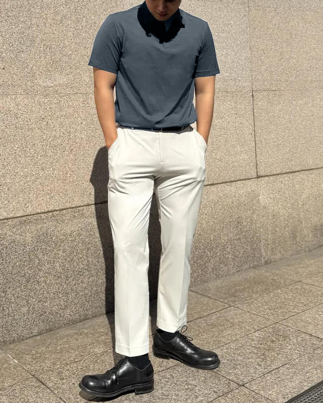 andar ポロシャツ　Airy Fit ライト裏起毛 スマートカラートップ airyfit メンズ ライト裏起毛 ポロシャツ (長袖) – andar JAPAN