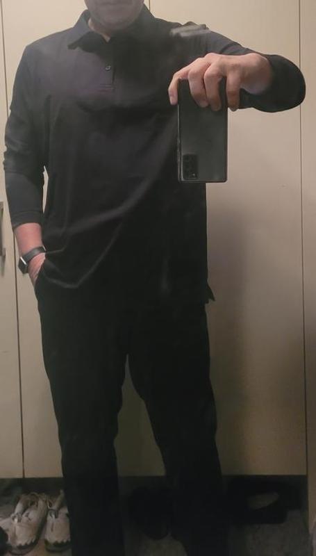 andar ポロシャツ　Airy Fit ライト裏起毛 スマートカラートップ airyfit メンズ ライト裏起毛 ポロシャツ (長袖) – andar JAPAN
