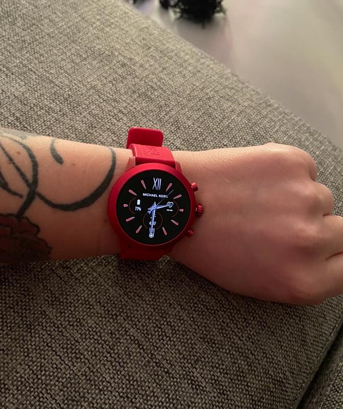 MICHAEL KORS MKT5073 赤色 スマートウォッチ MICHAEL KORS マイケルコース 時計 シリコン アルミニウム