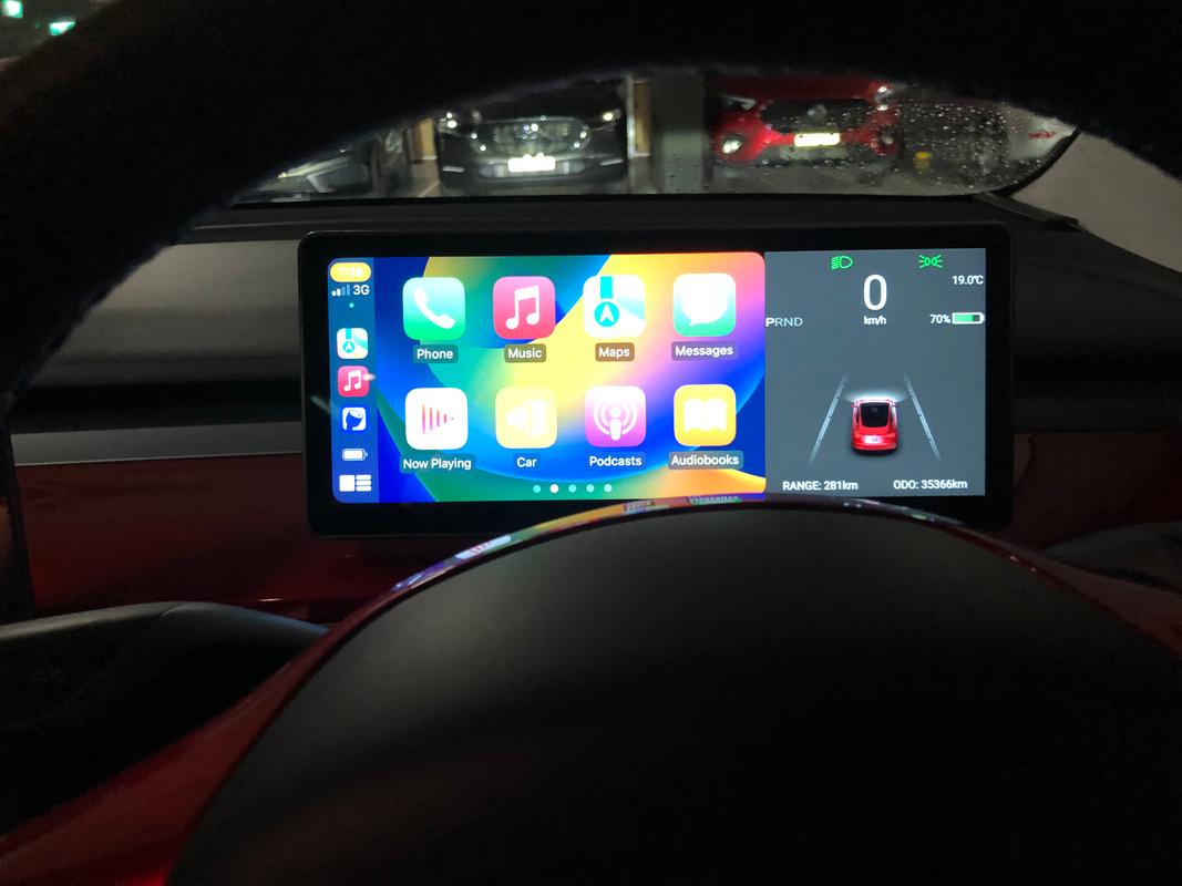 Tesla Model 3 & Y MSX-CP10 Apple CarPlay & Android Auto Driver View Dash &  Touchscreen LCD Display (Smart Instrument Cluster)