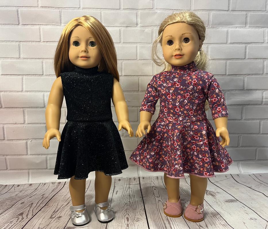 QT Pattern Co Fit & Flare Mock Neck Dress 18" Doll Clothes Pattern