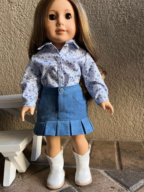 Grace's Gifts Colvin Jean Skirt 18 inch Doll Clothes Pattern