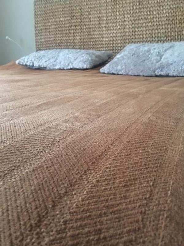 Buffalo Brown Organic Chenille Herringbone Blanket and Throw - Full 80 x 90 - OAM