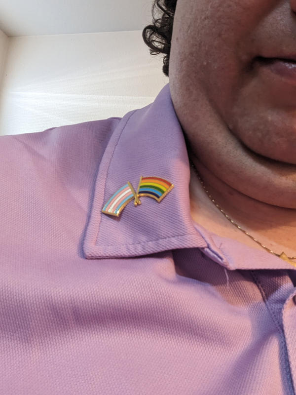 pride flag button up shirt