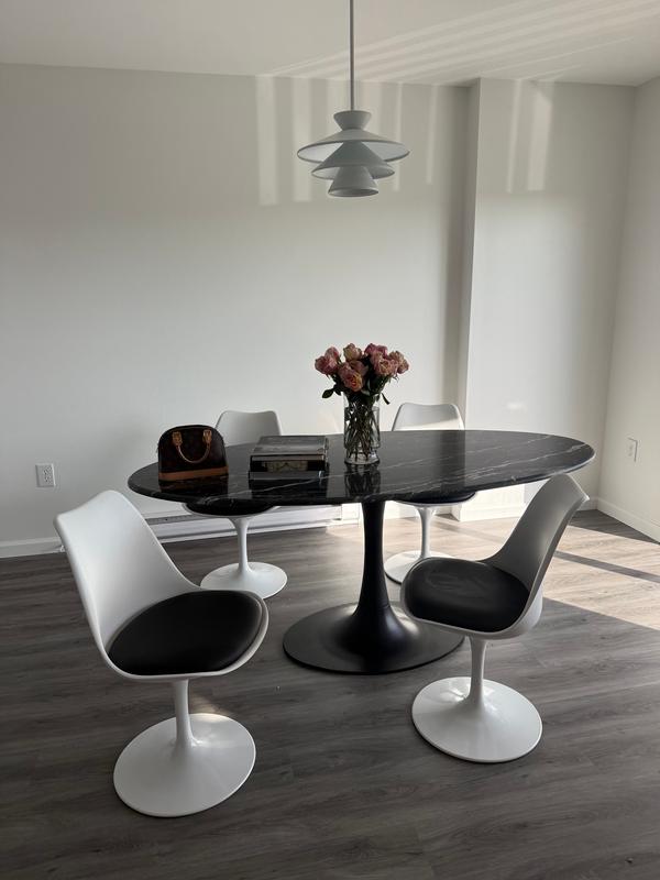 Tulip Swivel Side Chair, Red