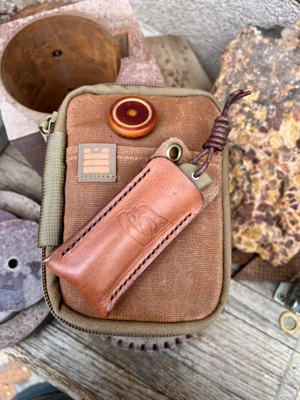 Garage Built Gear EDC Tchotchke Light 2024 Brown Wax Light Pouch