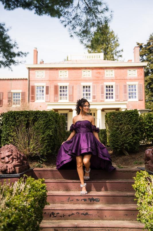 Strapless Purple Fit and Flare Formal Dress | ALEXI  ieie