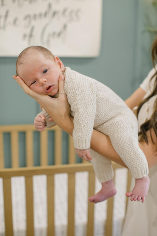 Casey Seed Stitch Sweater Knit Kimono Romper - Taupe / NB