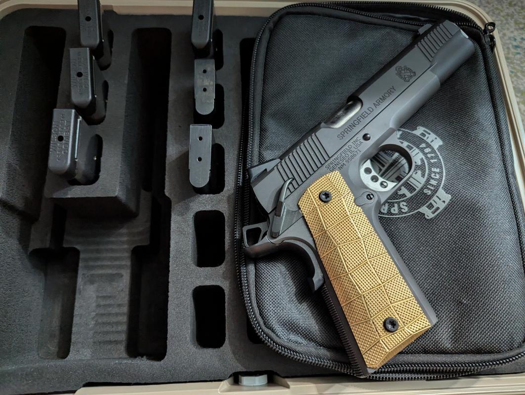 1911 Palm Swell GridLOK Brass - LOK Grips