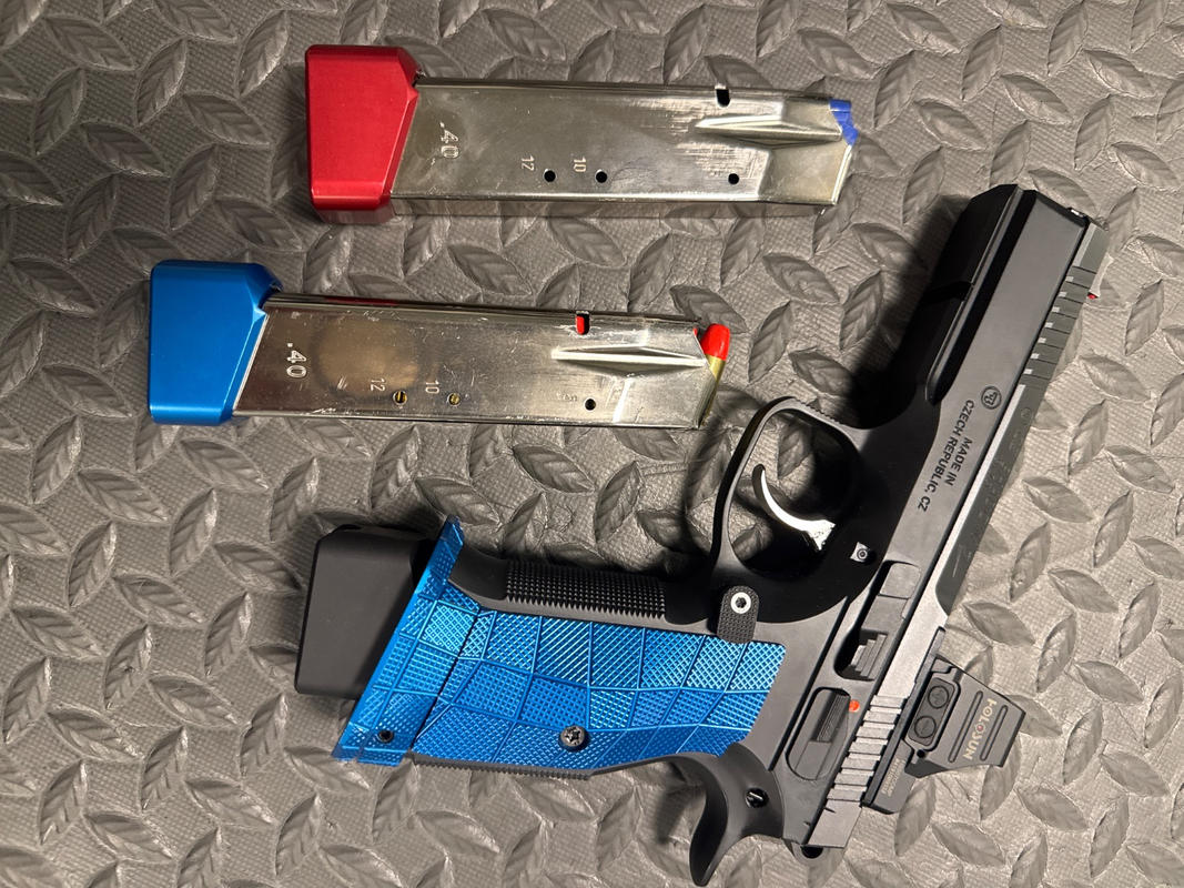Aluminum CZ Shadow 2 Magazine Extension - SP-01 Mec-Gar 17rd