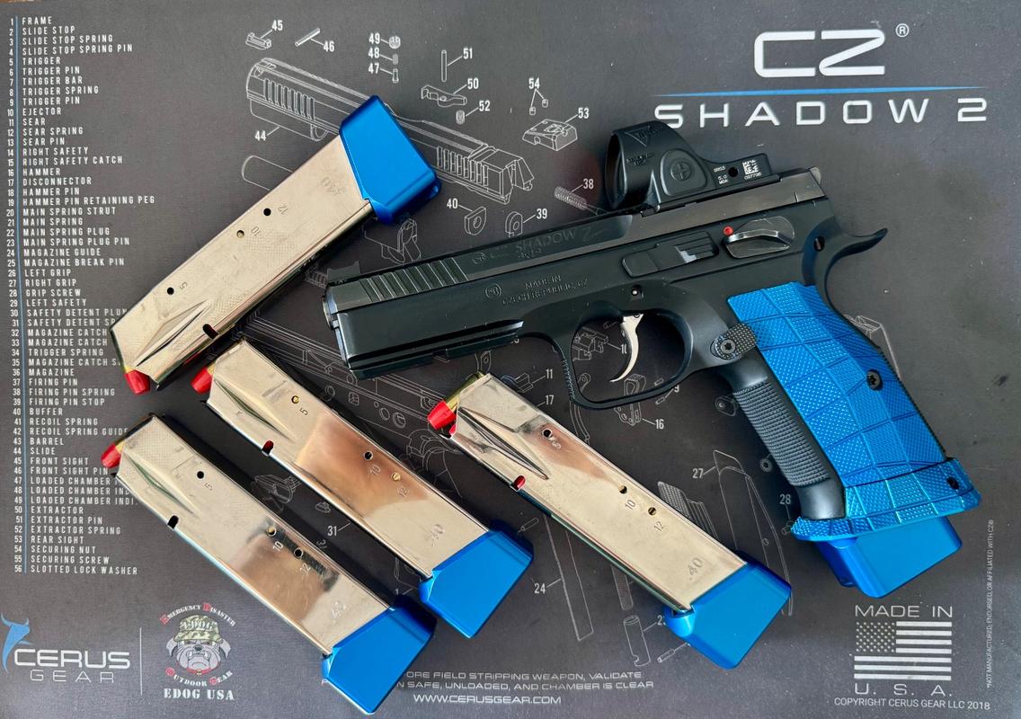 Aluminum CZ Shadow 2 Magazine Extension - SP-01 Mec-Gar 17rd