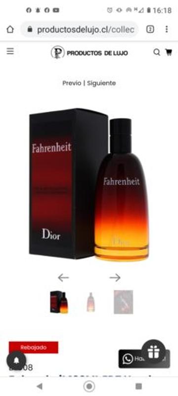 Fahrenheit 100ML EDT Hombre Christian Dior