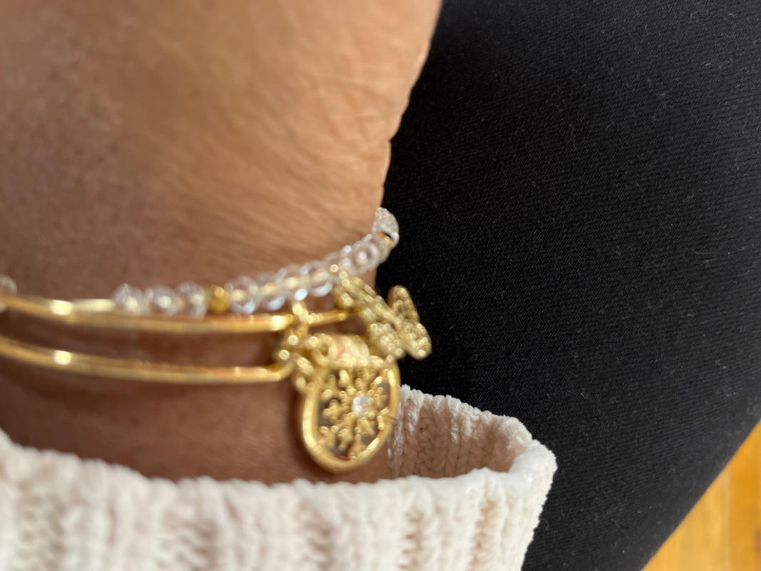 Filigree Butterfly + Crystal Beaded Charm Bangle | ALEX + Filigree Butterfly + Crystal Beaded Charm Bangle | ALEX +