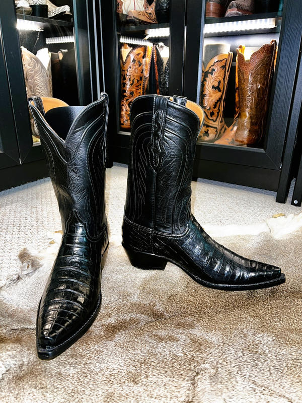 Texas Boot Company Black Western Boots VTG 50 main image 3