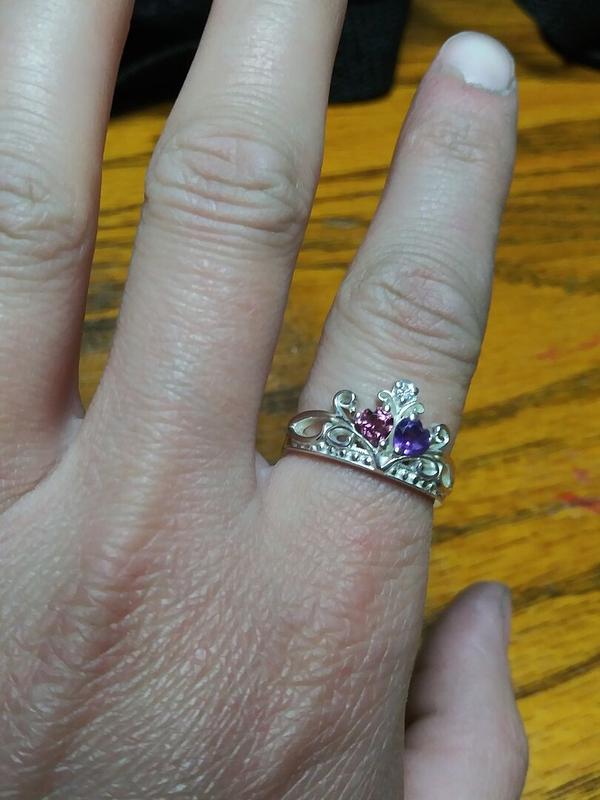 Sterling Silver Ever Enchanted Double Heart Tiara Ring | Jewlr