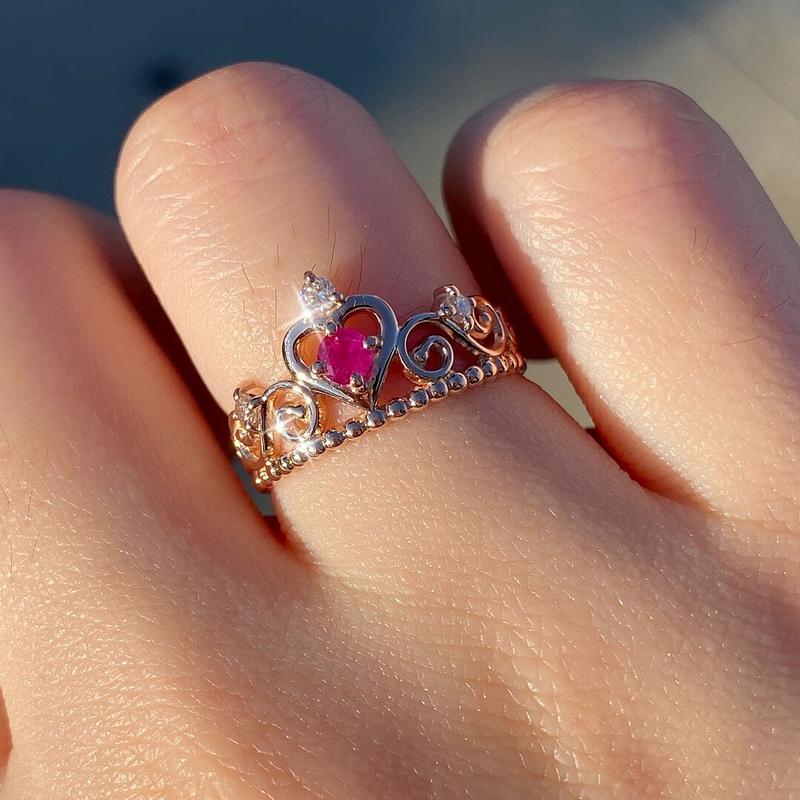 Sterling Silver Ever Enchanted Double Heart Tiara Ring | Jewlr