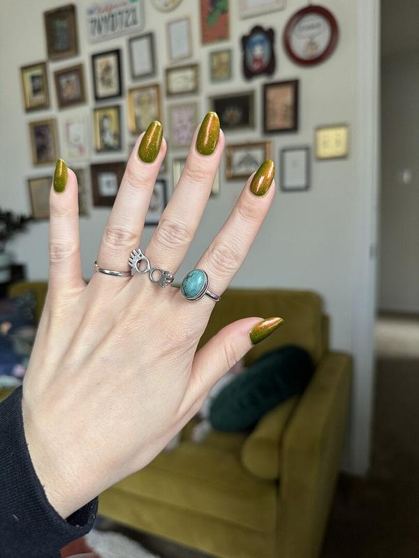 Chartreuse Green Color-Shifting Aurora Shimmer Nail Polish