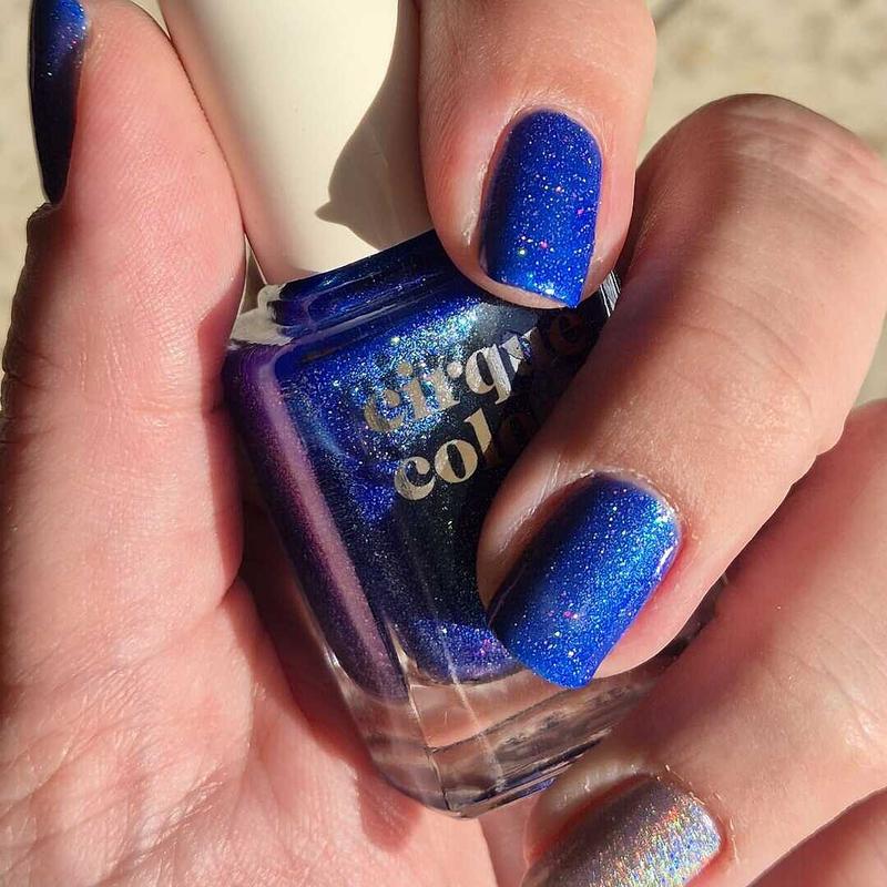 Cobalt Blue Shimmer Holographic Nail Polish - Cirque Colors Aerial Act