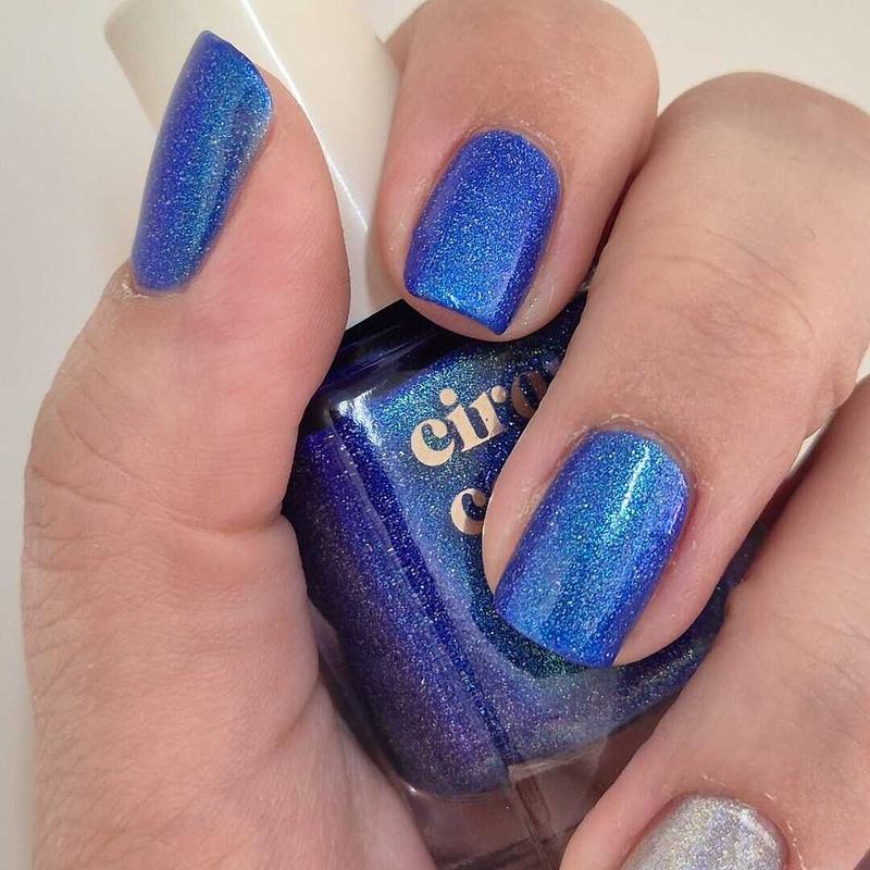 Cobalt Blue Shimmer Holographic Nail Polish - Cirque Colors Aerial Act