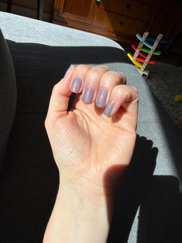 Blue Gray Shimmergraphic Nail Polish - Cirque Colors Raincheck