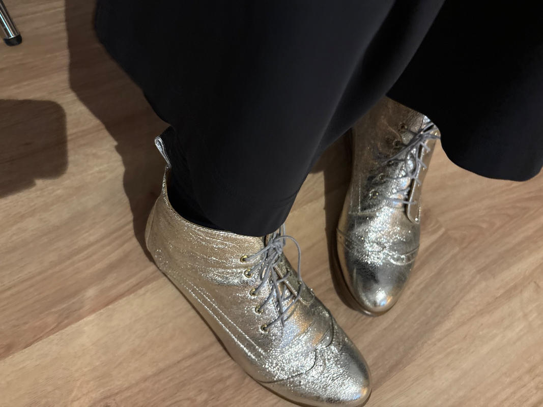 Golden Lace Up Boots - Julia Bo Custom Made Shoes & Boots - Julia