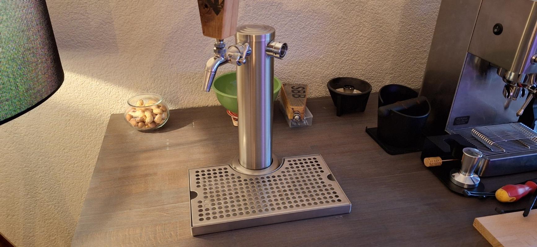 Large 12 X 7 Inch Stainless Steel Drip Tray With Tower Cutout - For Beer Tower - Unbranded