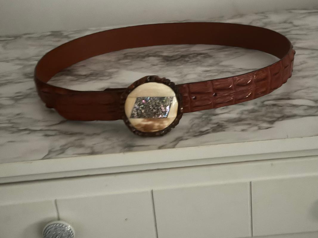 Brown Hornback Crocodile Belt – Southern Trapper display picture 3