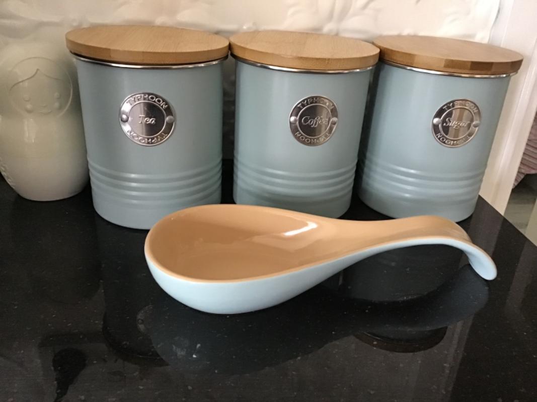 Pale blue tea hot sale coffee sugar canisters