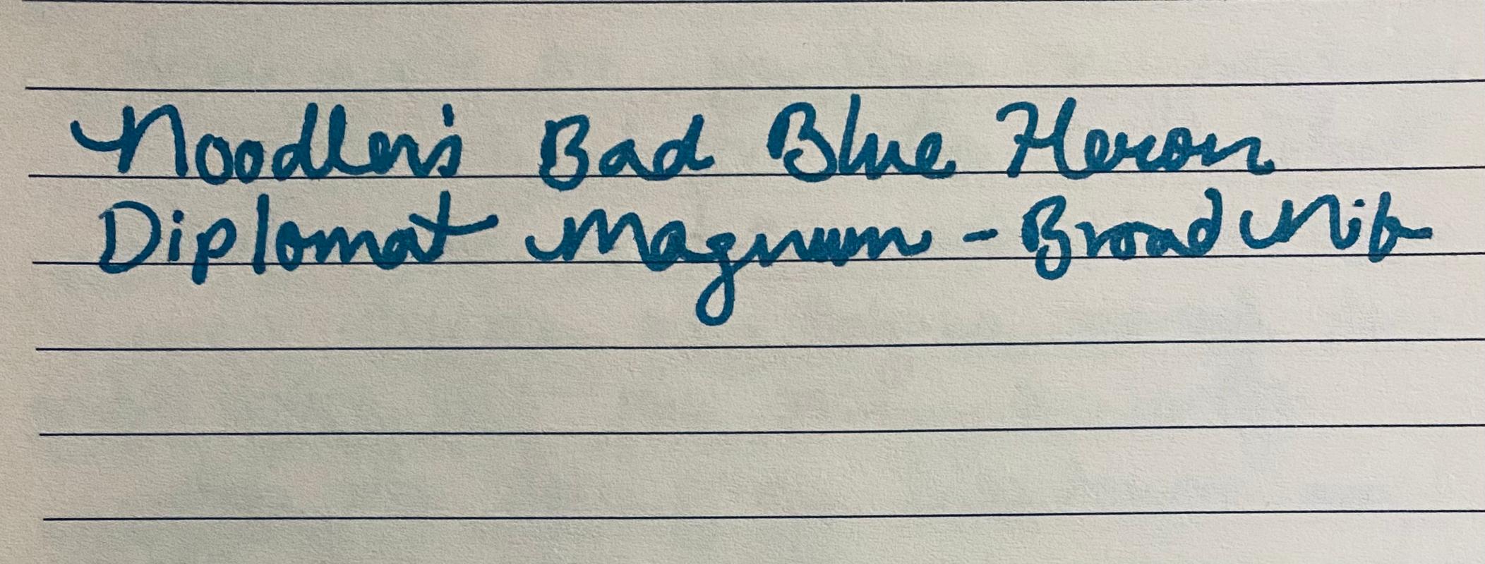 Noodler's Warden Bad Blue Heron 