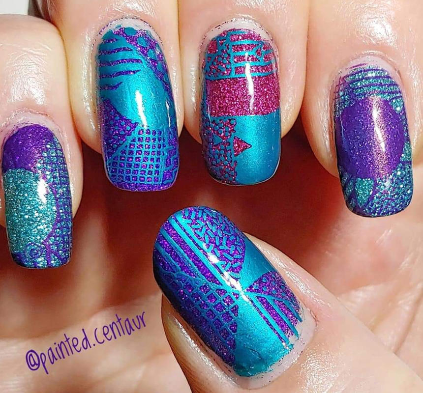 Gloom (B404) - Duochrome Purple Stamping Polish in All/All | Maniology