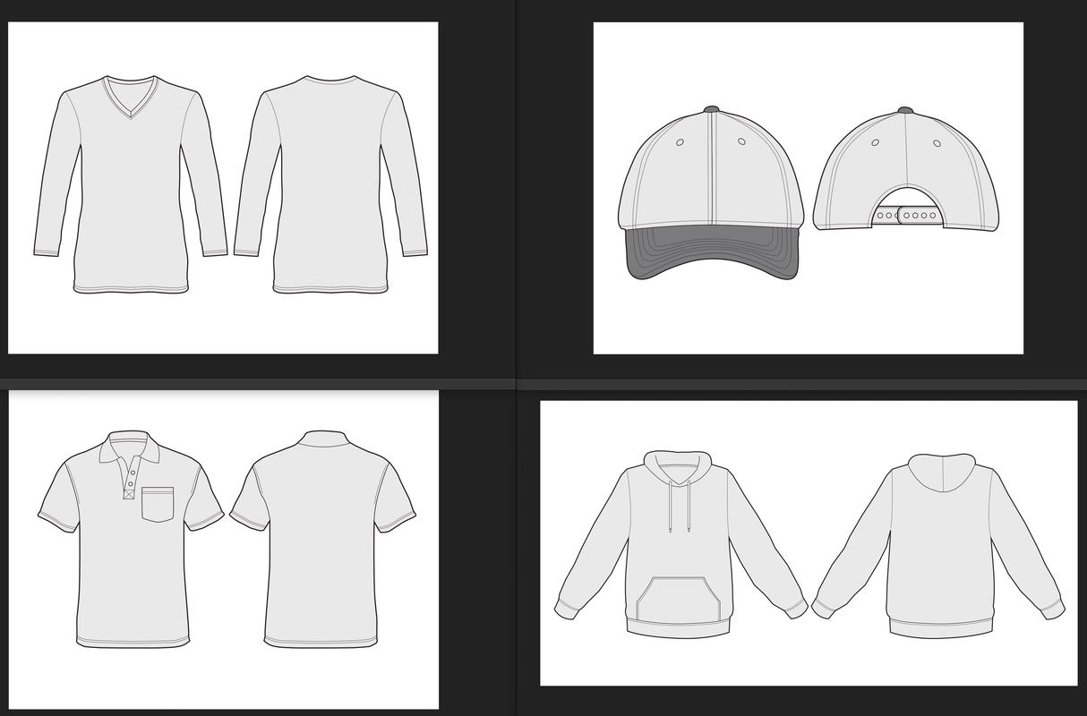 Apparel Line Art Template Pack Download Only by ScreenPrinting