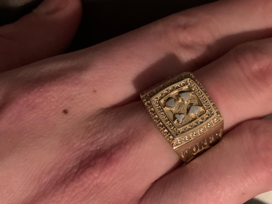 10K gold ring | Poker H1 Men's Ring | Medusa jewelry