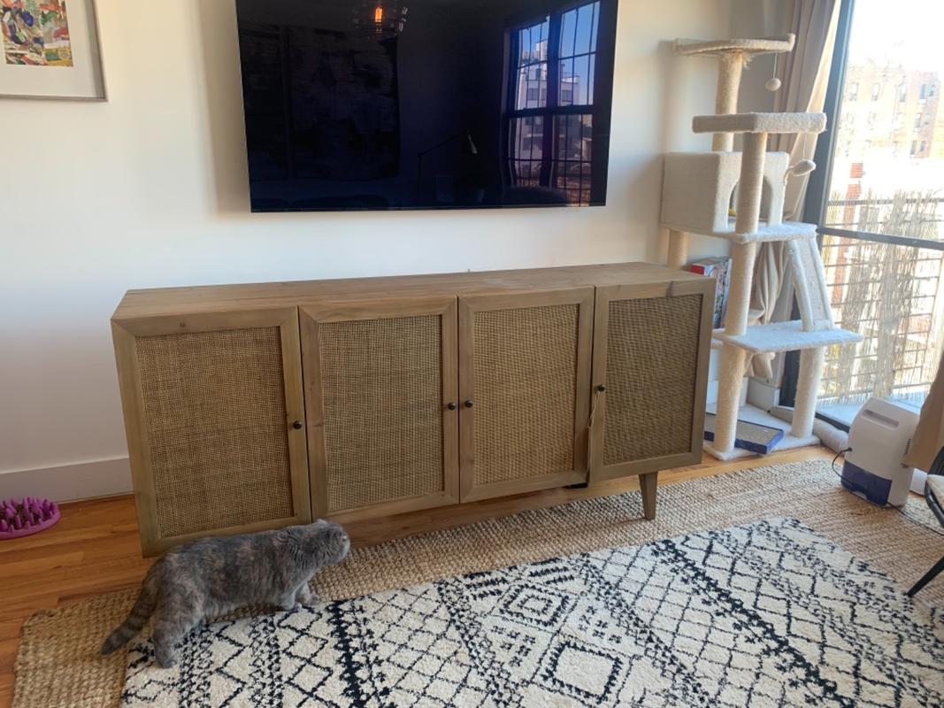 Dolores Woven Cane 4 Door Buffet Sideboard 70