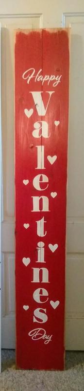 Vertical Happy Valentine's Day Stencil