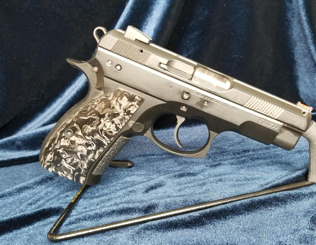 CZ 75 Thin Marbled Carbon Fiber w Liner - LOK Grips