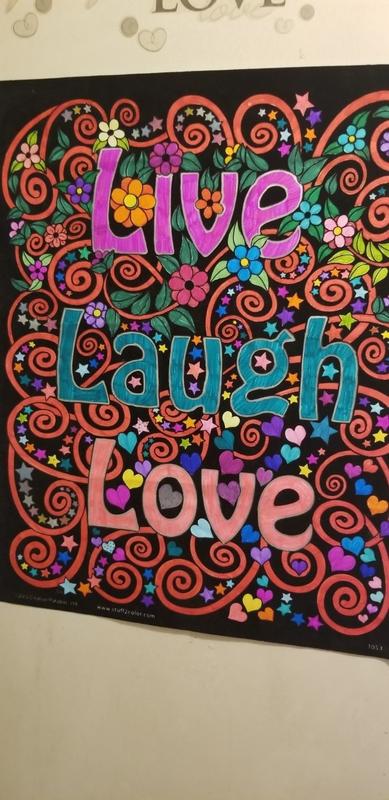 Live Laugh Love Fuzzy Velvet Coloring Poster by Stuff2Color P1053