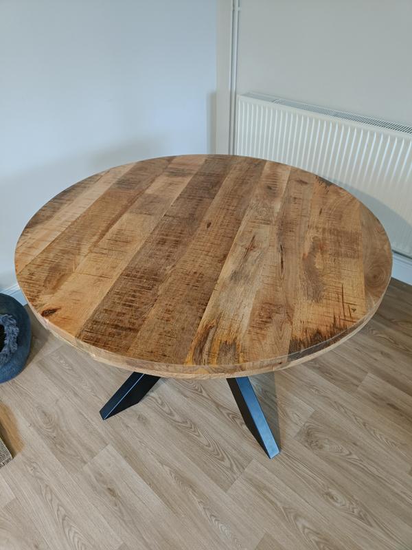 Hardwood round deals dining table