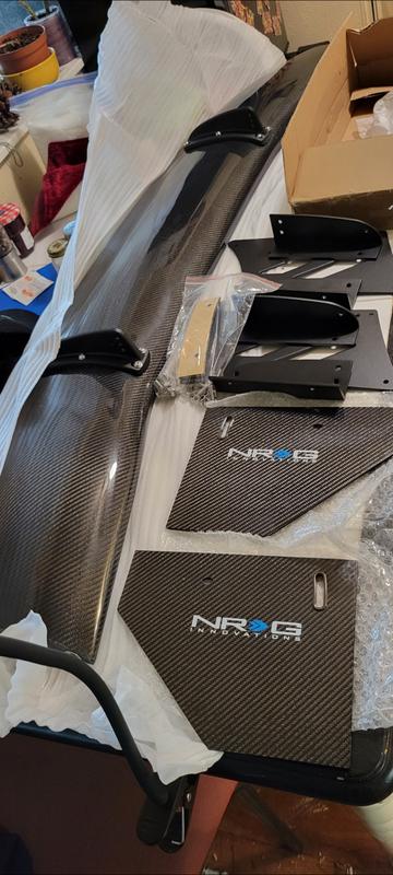 NRG Carbon Fiber Spoiler / Wing (59 x 11) w/ Stands CARB-A590NRG
