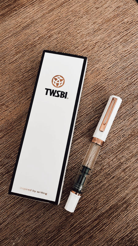 TWSBI Eco Fountain Pen - White - Rose Gold Trim (Special Edition)