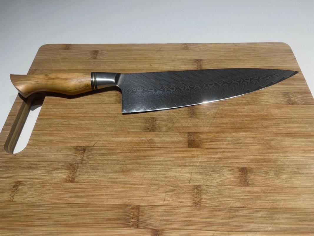 Chef Knife Ryda Knives ST650 Damascus 8 Inch Chef Knife 