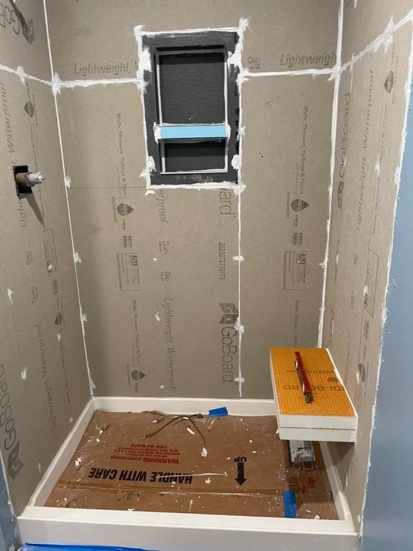 Floating Shower Bench - Kerdi-Board 2 - L36xW12xH2” - Support: walls +  bracket